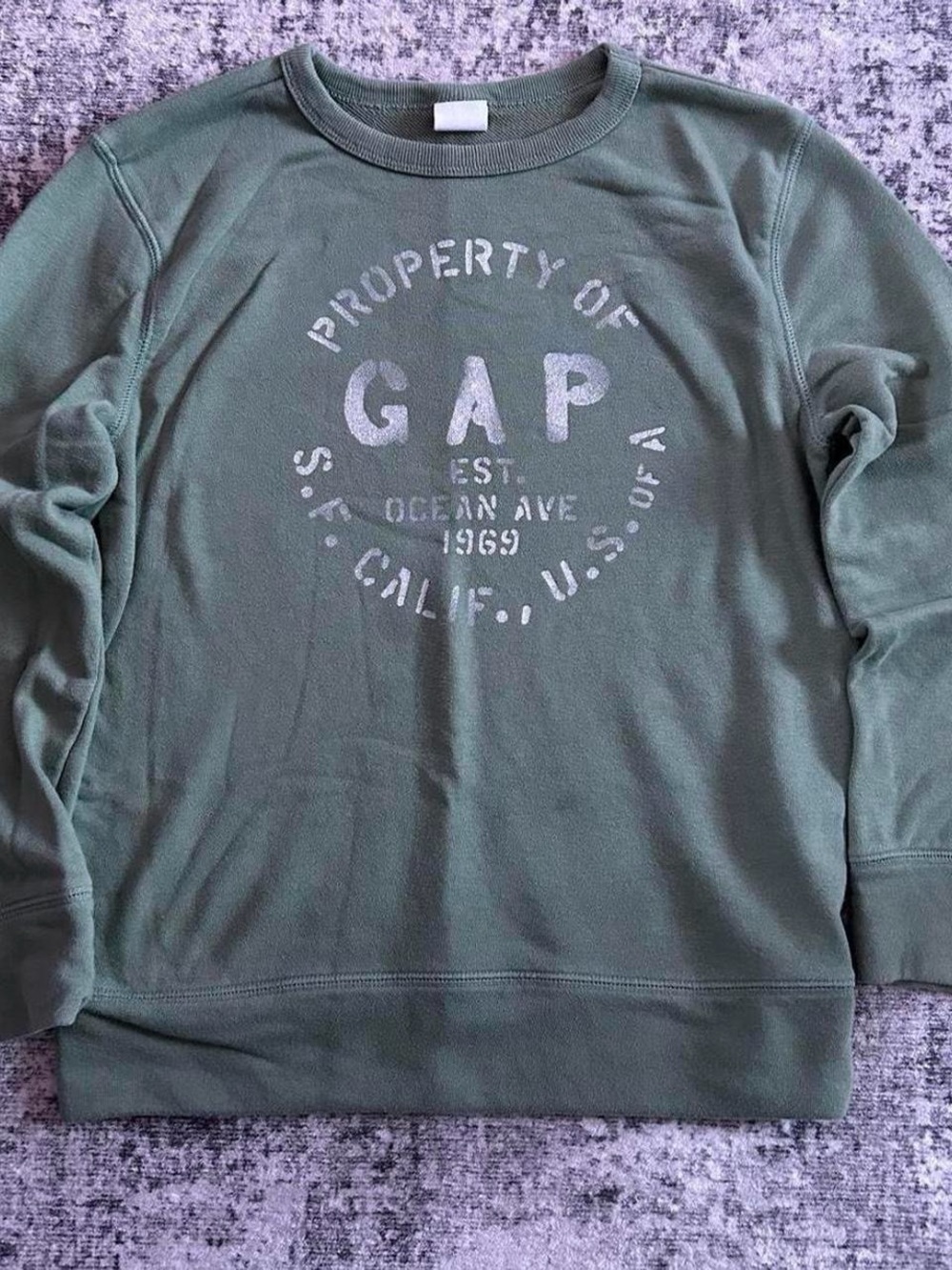GAP Olive Green Logo Crewneck Sweatshirt